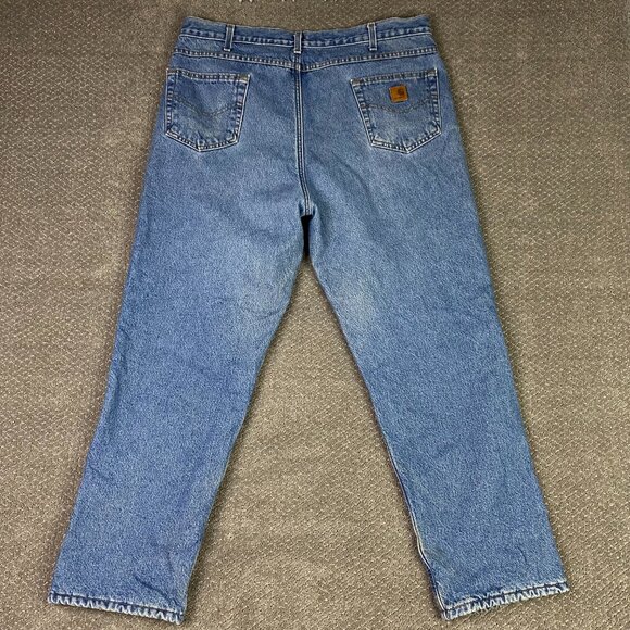 Carhartt B155 DST Relaxed Fit Fleece Lined Jeans Mens 42x32 Measures 41 x 31.5 - Picture 3 of 13